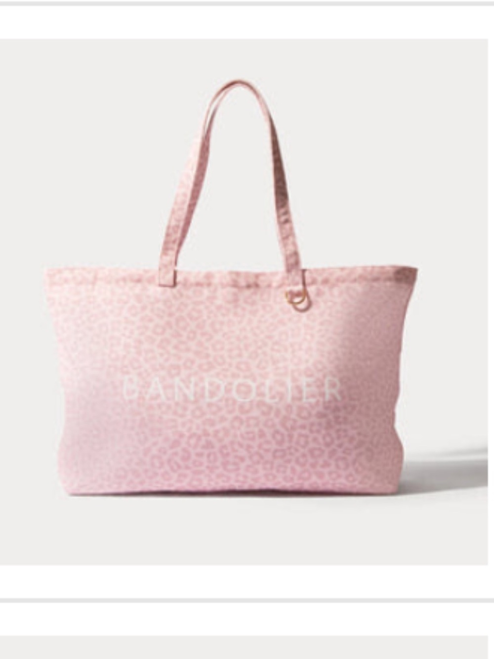Bandolier Pink Leopard Tote with Subtle Logo